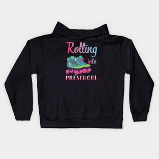 Rollerblading Students Rolling Into Preschool First Day Of School Kids Hoodie